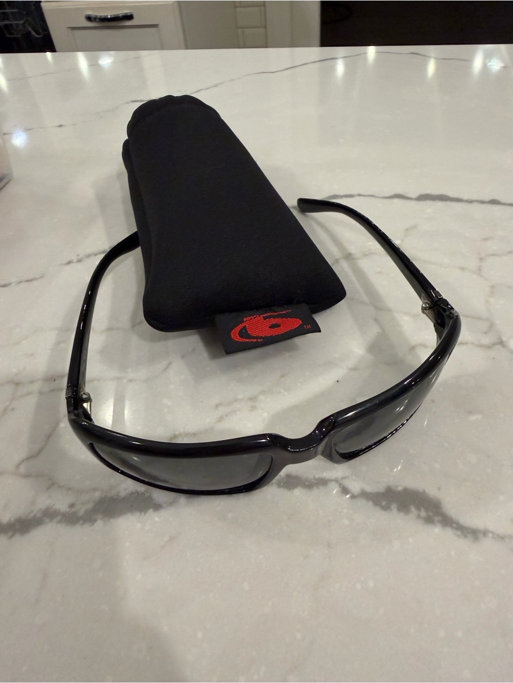bolle Black Wraparound Sunglasses with Soft Pouch